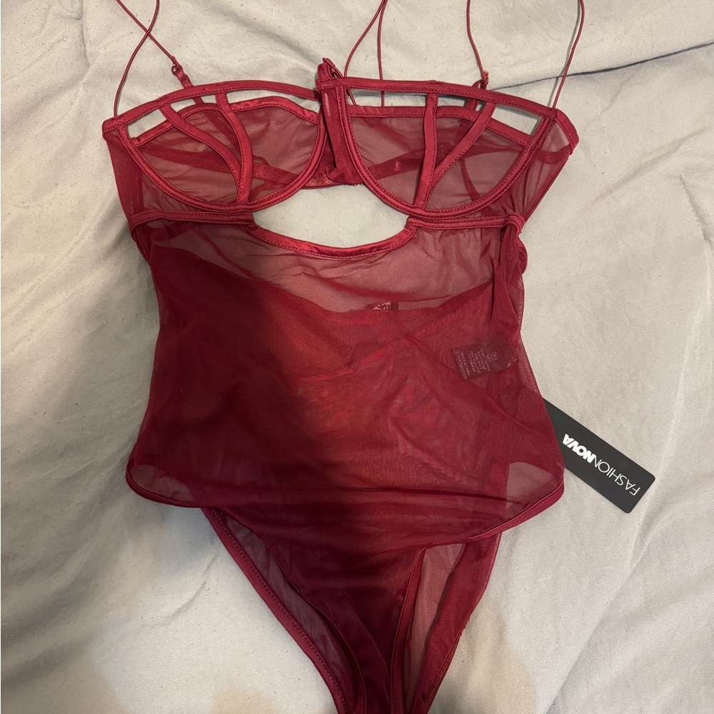 fashionnova mesh wine bodysuit